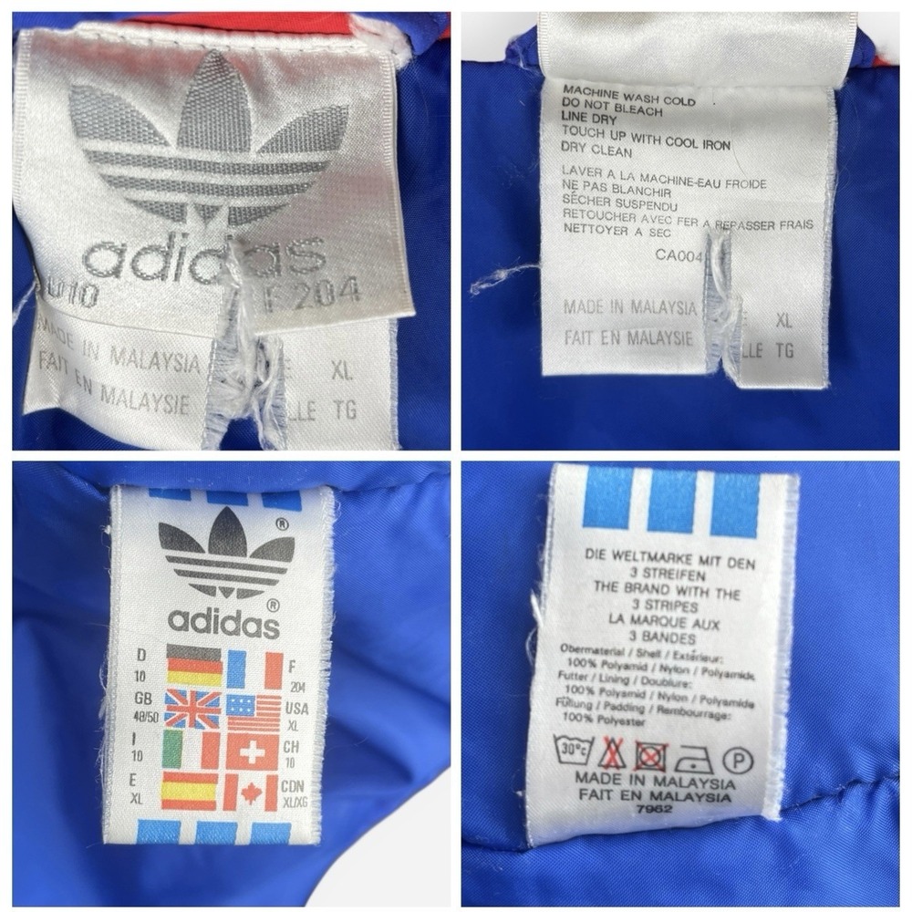 Vintage adidas USA Puffer Coat Red White Blue 3 Stripe‎ XL Team Olympics Soccer - Picture 10 of 12